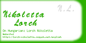 nikoletta lorch business card